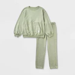 Boys' Adaptive French Terry Top & Bottom Set - Cat & Jack™ Olive Green -Cat & Jack GUEST f84fece9 cfcc 49cb a1e6 c9cc0f6662d3