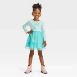 Toddler Girls' Unicorn Long Sleeve Dress - Cat & Jack™ Aqua Blue -Cat & Jack GUEST fb95e583 335a 4905 8078 a0cf503f9b88