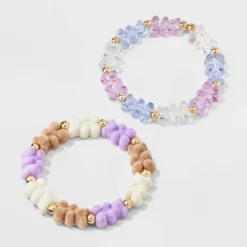 Girls' 2pk Stretch Bear Bracelet Set - Cat & Jack™ -Cat & Jack GUEST fd494bd3 d49b 496b b93f c3063fcdfef2