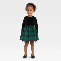Toddler Girls' Checkered Dress - Cat & Jack™ Green -Cat & Jack GUEST fda54c60 f59d 42c9 a25d e0c6c5545ac6